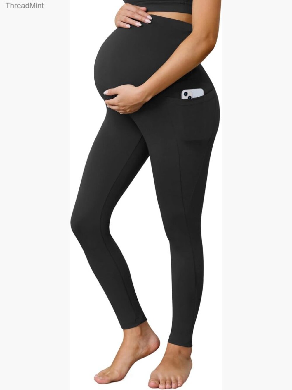 Maternity Leggings with Pockets High Rise Yoga Active Wear